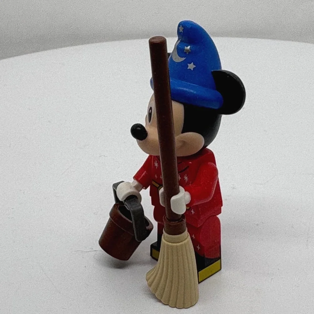 Disney Fantasia Sorcerer Mickey Mouse Minifigure with Broom and Bucket Accessory